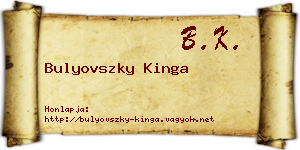 Bulyovszky Kinga névjegykártya